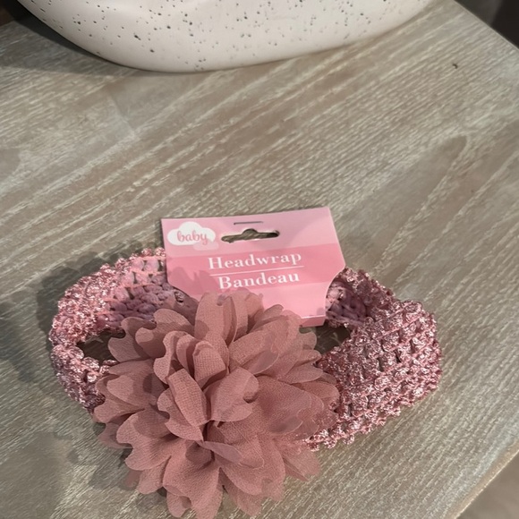 Baby Pink Headwrap with Flower - Picture 1 of 1